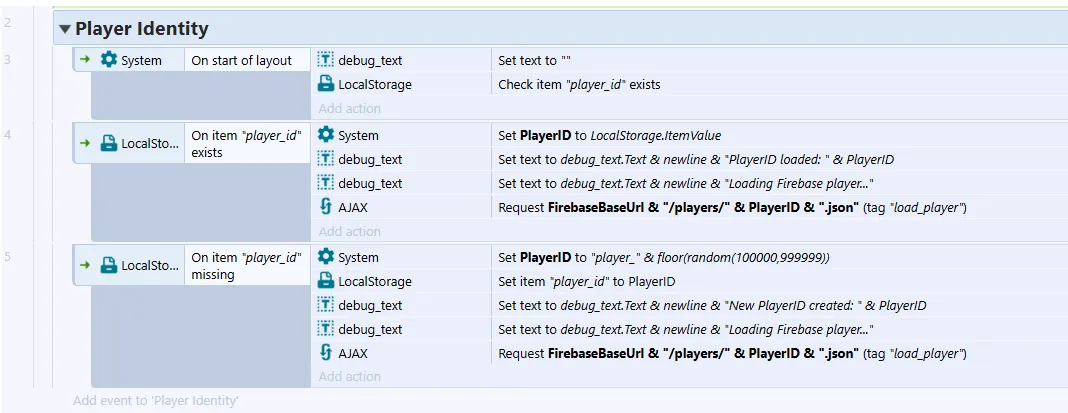 Получение или создание PlayerID через LocalStorage